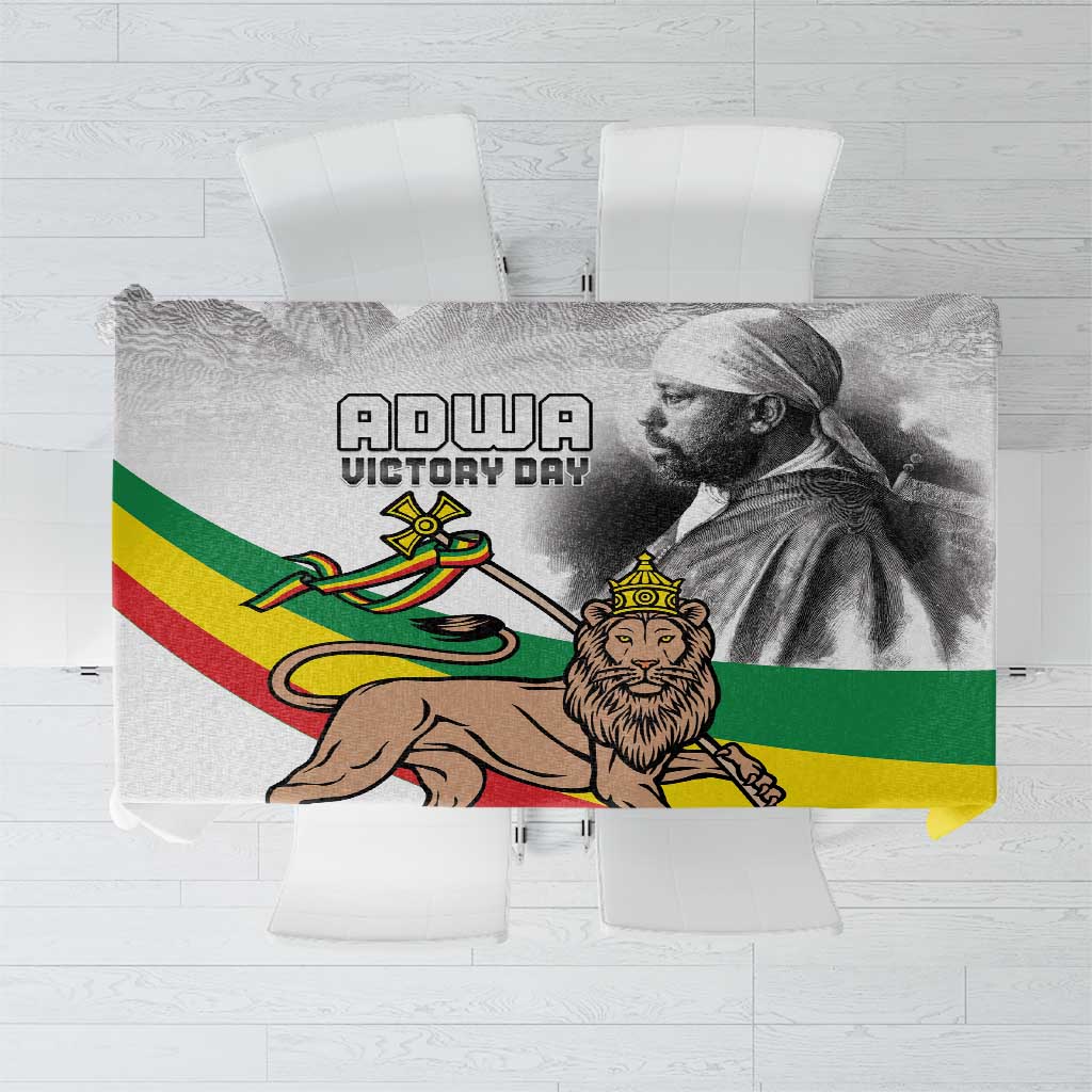 Adwa Victory Day Tablecloth Menelik II and Mount Soloda - Lion Of Judah - Wonder Print Shop
