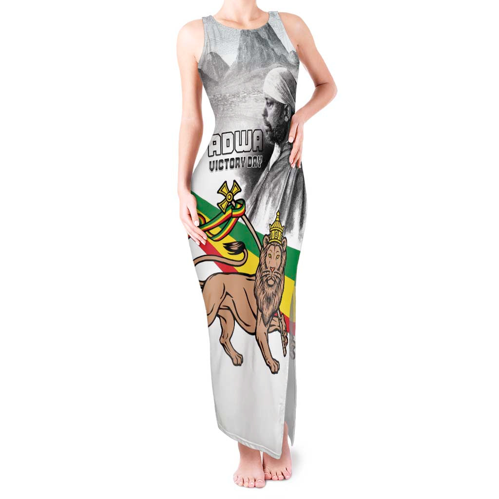 Adwa Victory Day Tank Maxi Dress Menelik II and Mount Soloda - Lion Of Judah - Wonder Print Shop