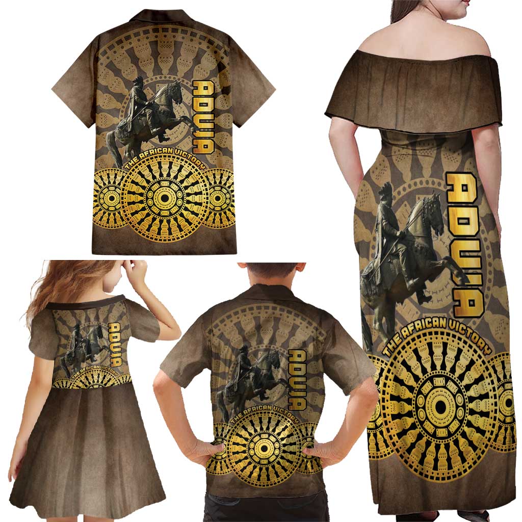 Adwa Victory of Ethiopia Family Matching Off Shoulder Maxi Dress and Hawaiian Shirt African Victory In The Age Of Empire