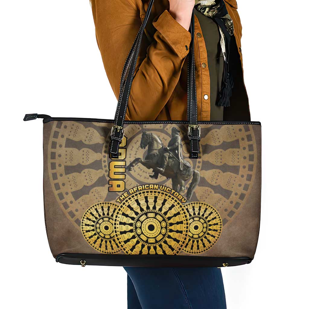 Adwa Victory of Ethiopia Leather Tote Bag African Victory In The Age Of Empire