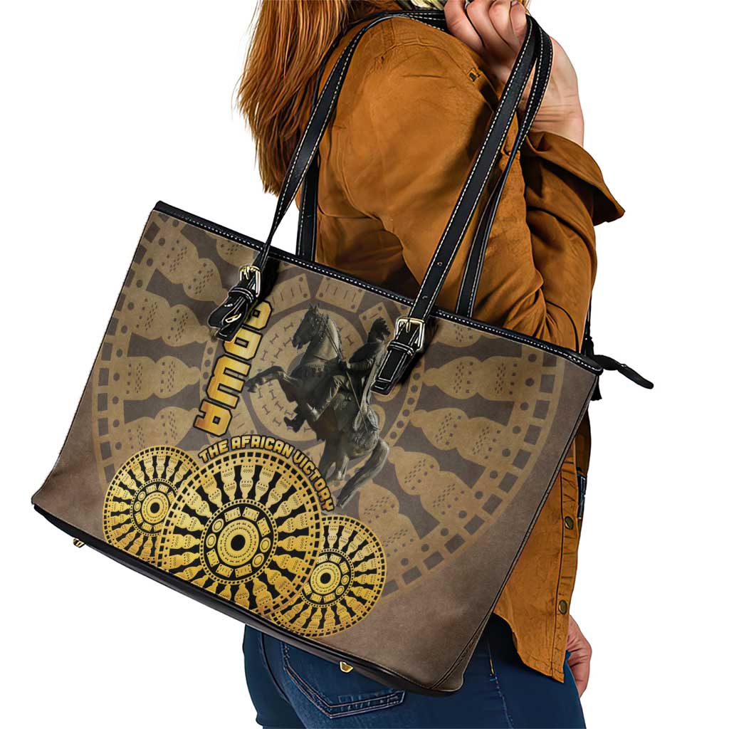 Adwa Victory of Ethiopia Leather Tote Bag African Victory In The Age Of Empire