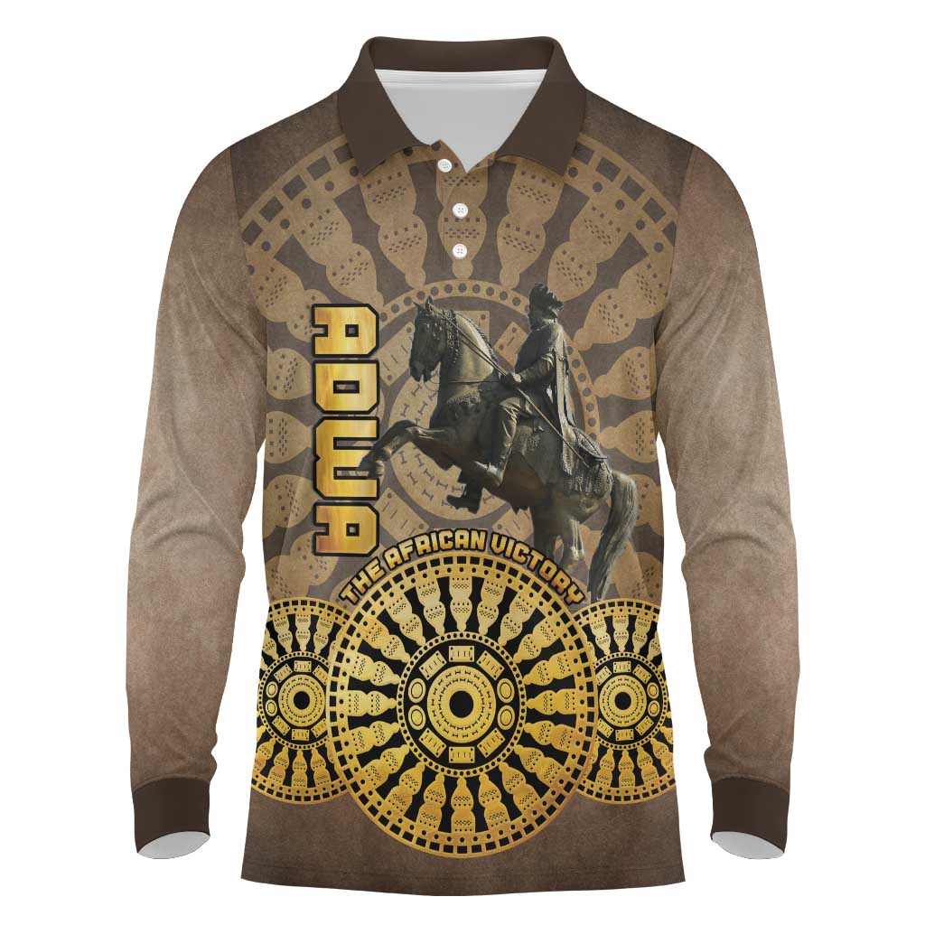 Adwa Victory of Ethiopia Long Sleeve Polo Shirt African Victory In The Age Of Empire