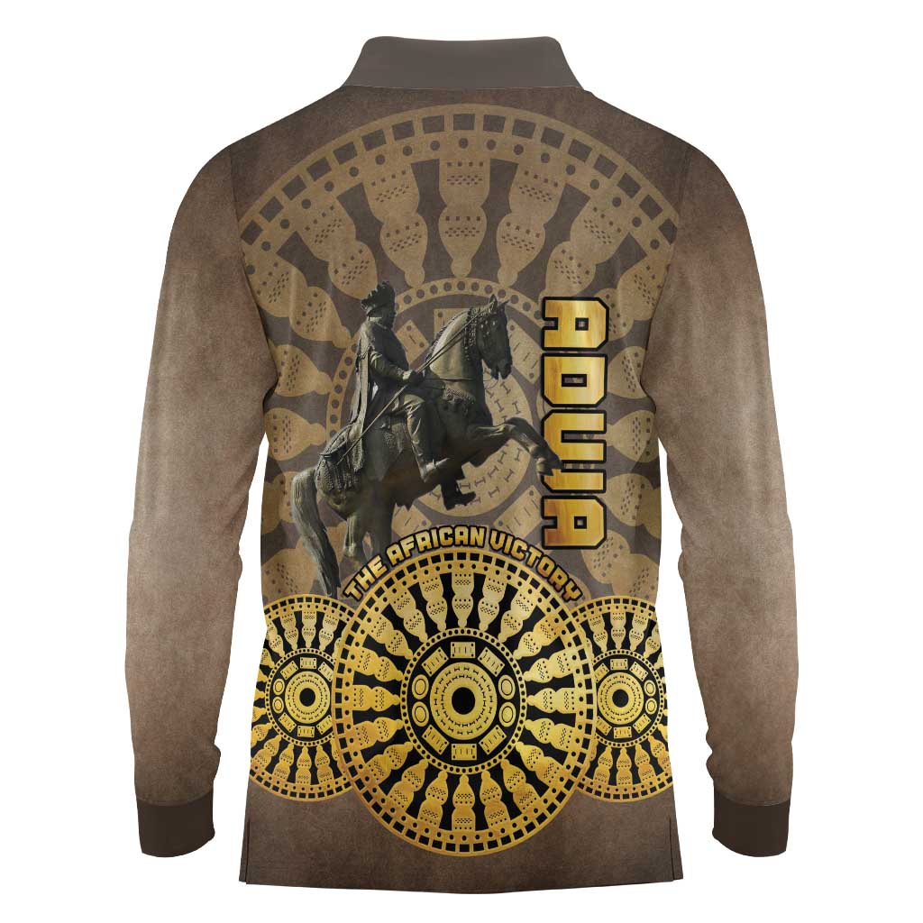 Adwa Victory of Ethiopia Long Sleeve Polo Shirt African Victory In The Age Of Empire