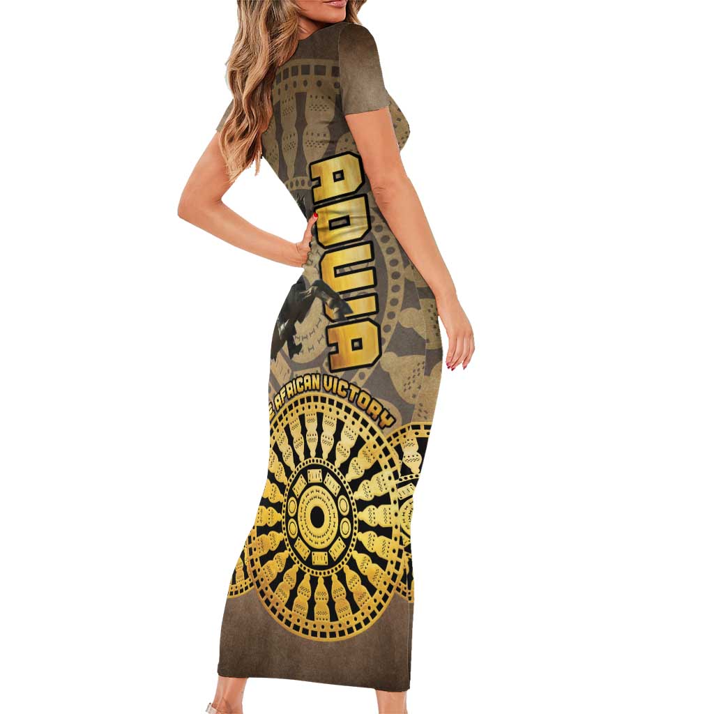 Adwa Victory of Ethiopia Short Sleeve Bodycon Dress African Victory In The Age Of Empire - Wonder Print Shop