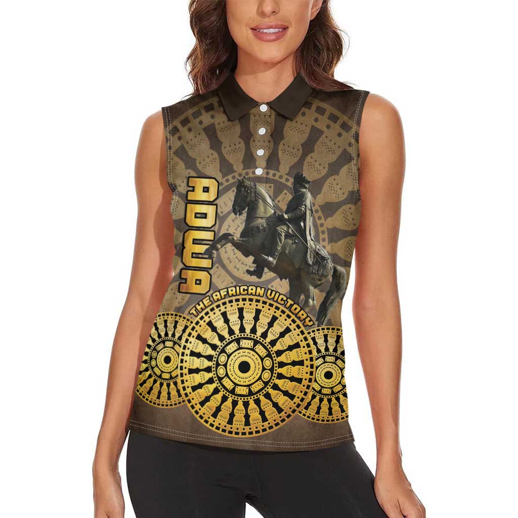 Adwa Victory of Ethiopia Women Sleeveless Polo Shirt African Victory In The Age Of Empire - Wonder Print Shop