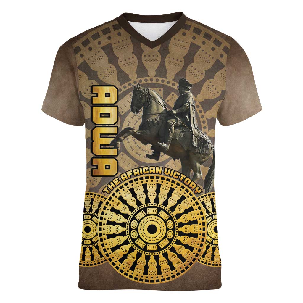 Adwa Victory of Ethiopia Women V-Neck T-Shirt African Victory In The Age Of Empire - Wonder Print Shop