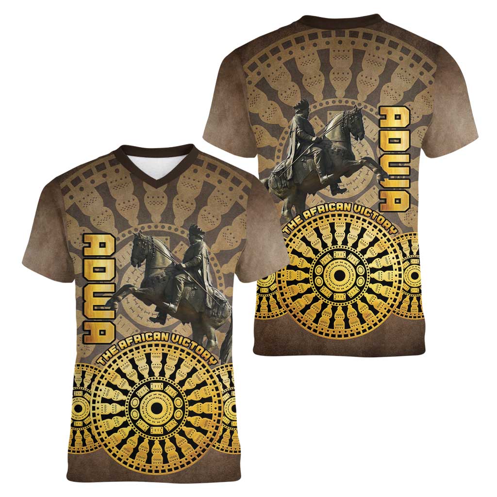 Adwa Victory of Ethiopia Women V-Neck T-Shirt African Victory In The Age Of Empire - Wonder Print Shop