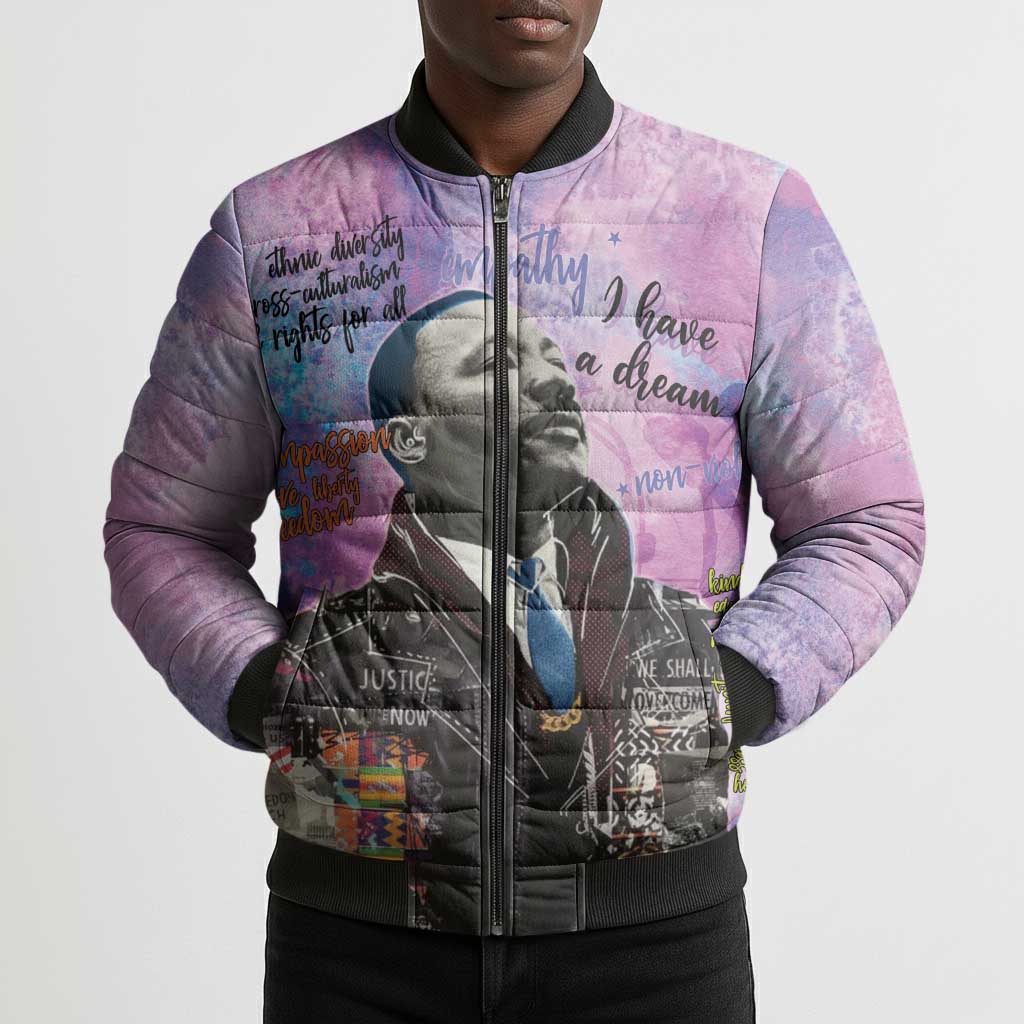 Martin Luther King Jr Bomber Puffer Jacket I Have a Dream Graffiti Style - Wonder Print Shop