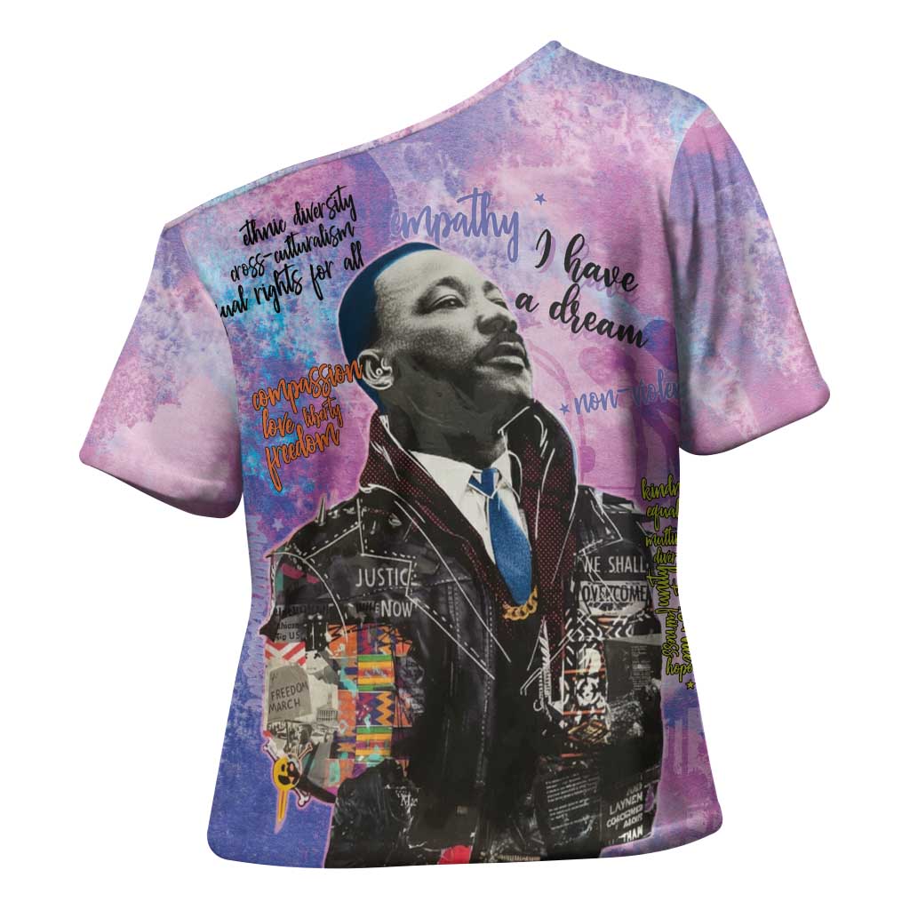 Martin Luther King Jr Cross Shoulder Shirt I Have a Dream Graffiti Style - Wonder Print Shop