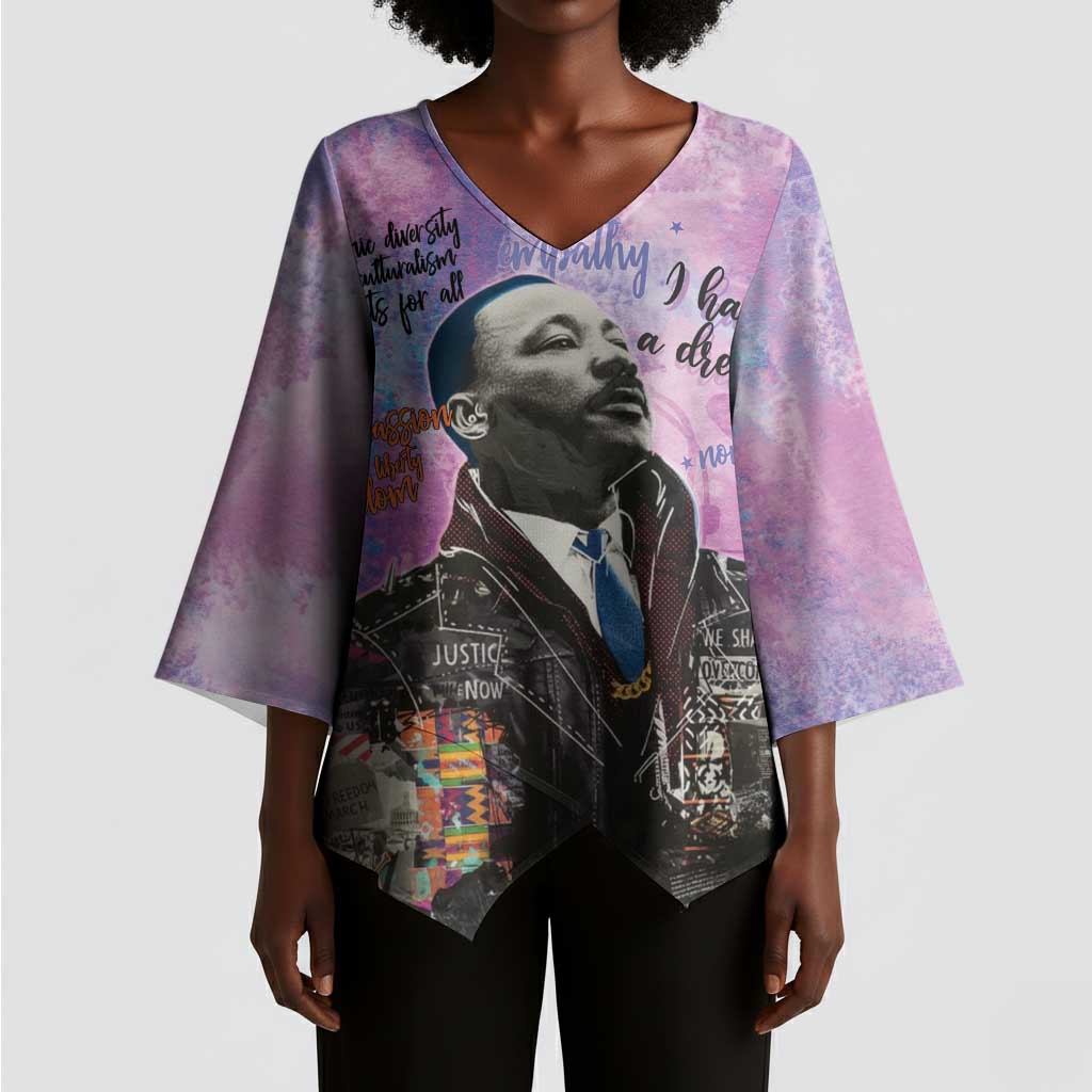 Martin Luther King Jr Kimono Sleeve Blouse I Have a Dream Graffiti Style - Wonder Print Shop