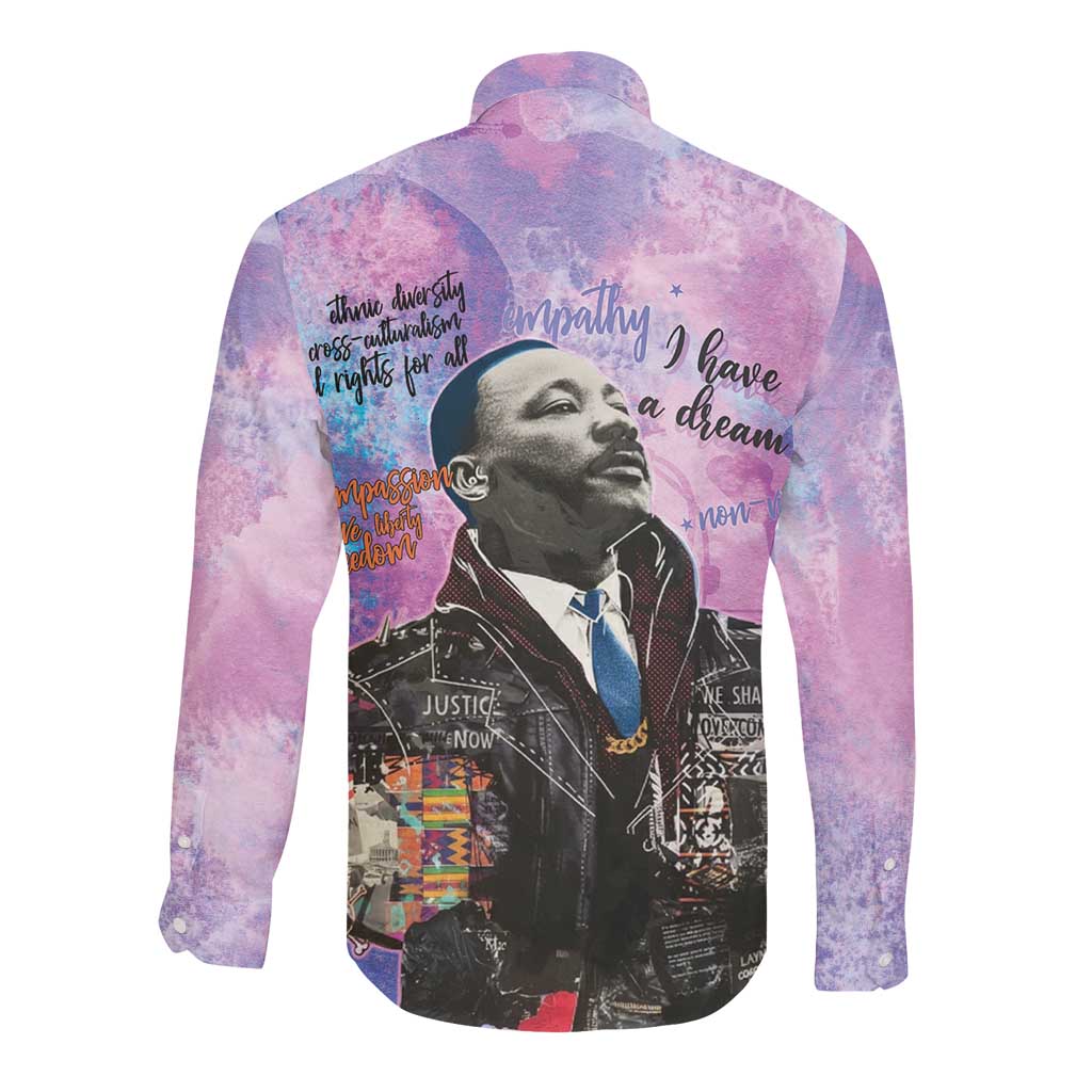 Martin Luther King Jr Long Sleeve Button Shirt I Have a Dream Graffiti Style - Wonder Print Shop