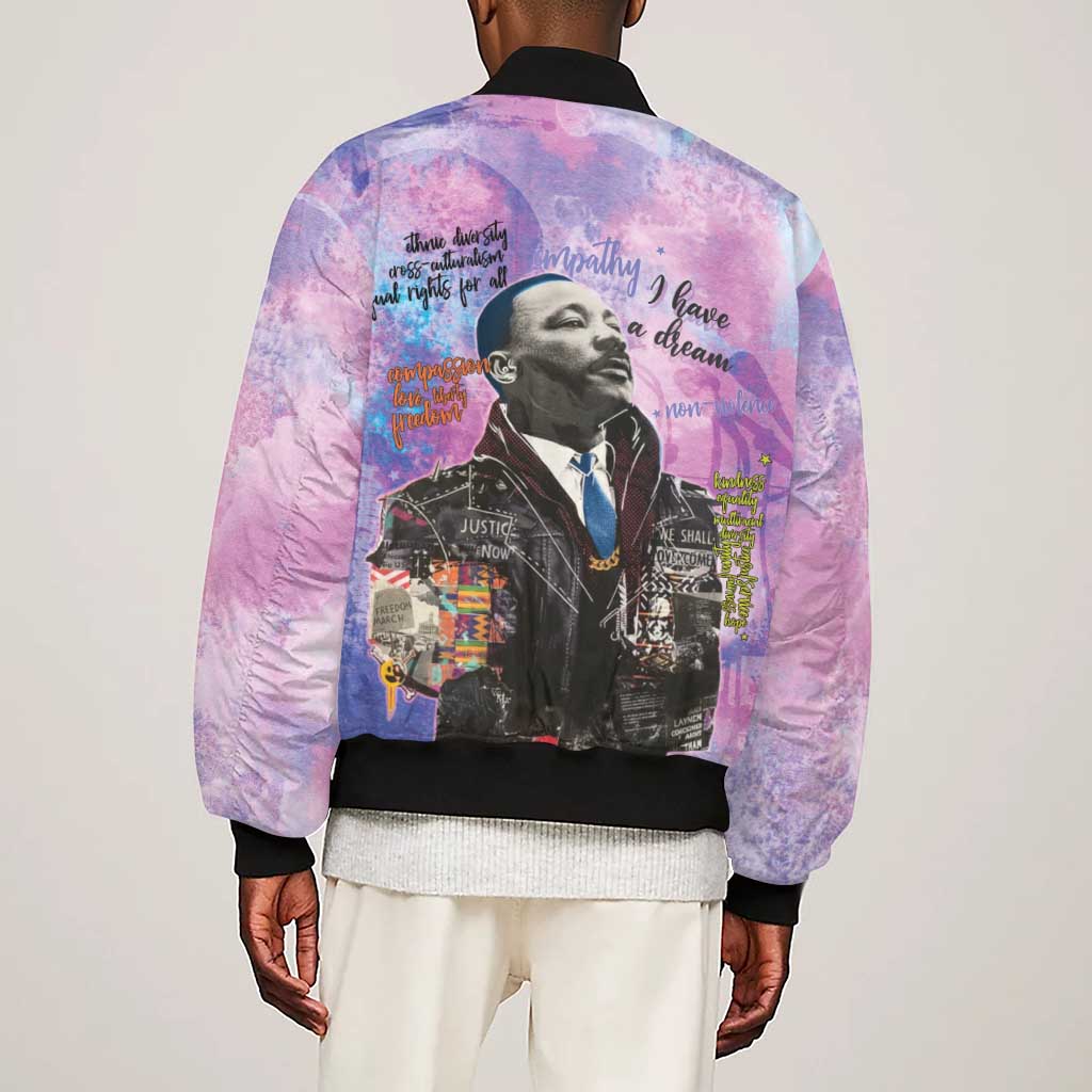 Martin Luther King Jr Sleeve Zip Bomber Jacket I Have a Dream Graffiti Style - Wonder Print Shop