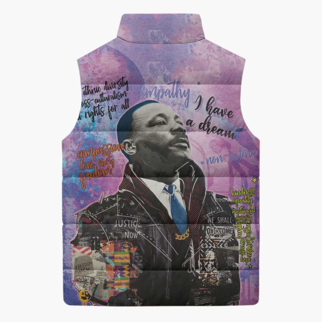 Martin Luther King Jr Sleeveless Puffer Jacket I Have a Dream Graffiti Style - Wonder Print Shop