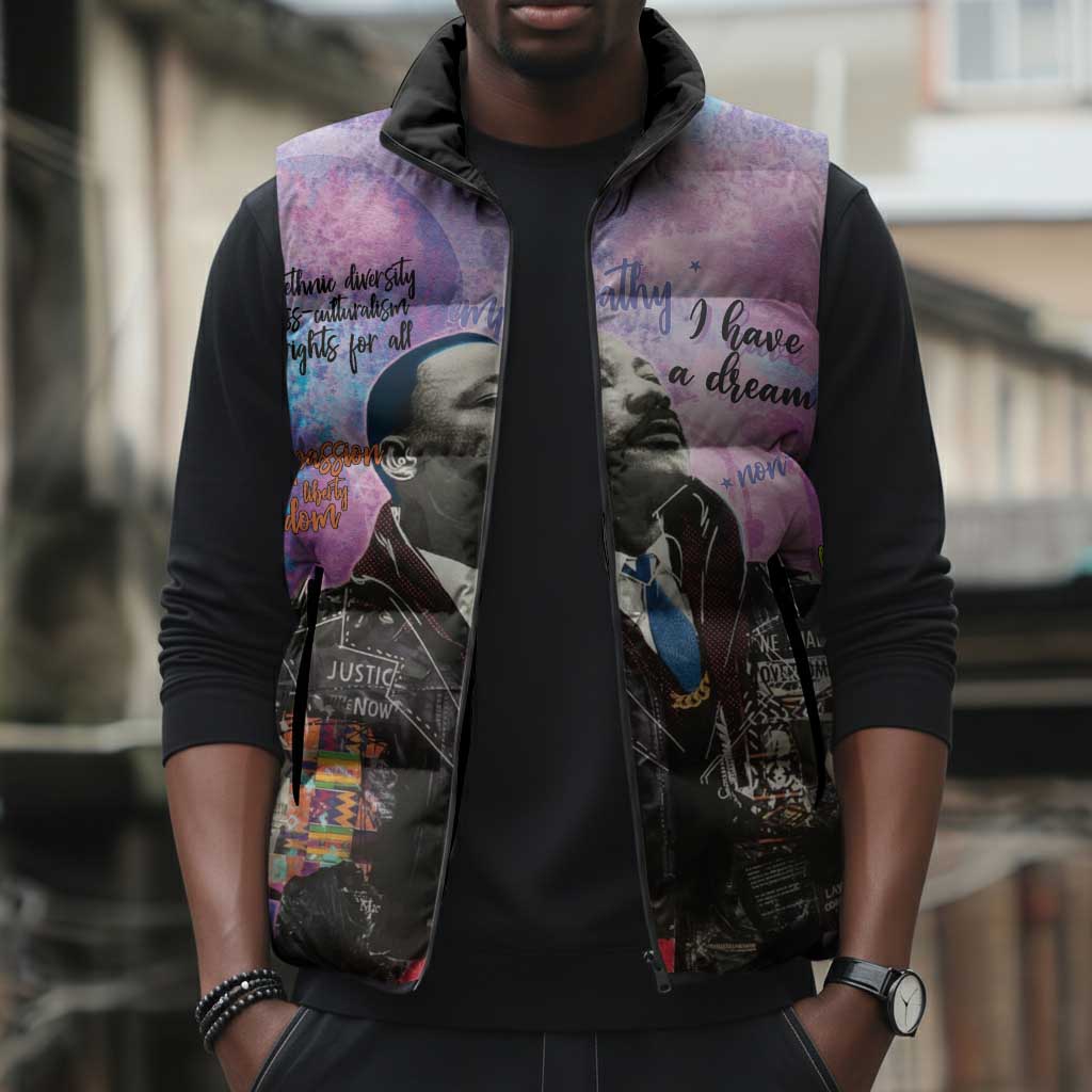 Martin Luther King Jr Sleeveless Puffer Jacket I Have a Dream Graffiti Style - Wonder Print Shop