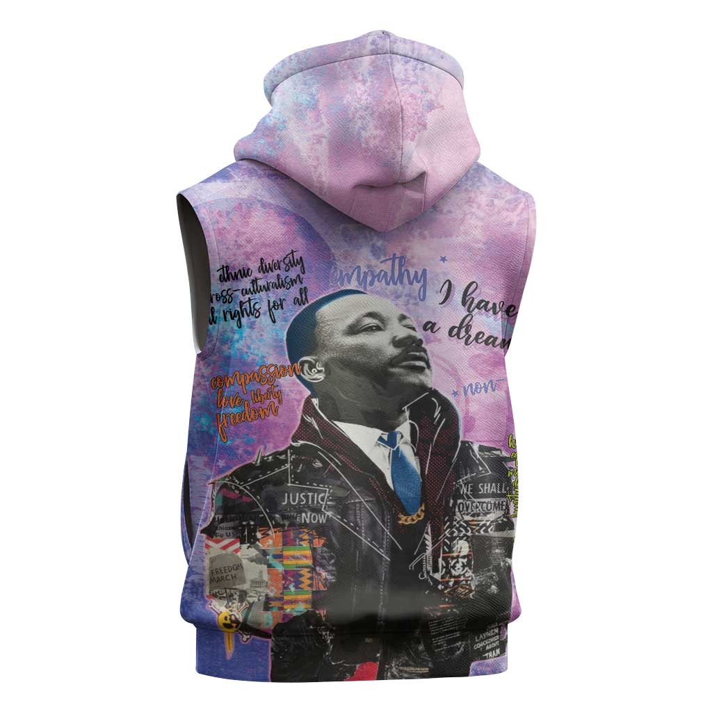 Martin Luther King Jr Sleeveless Zip Hoodie I Have a Dream Graffiti Style - Wonder Print Shop