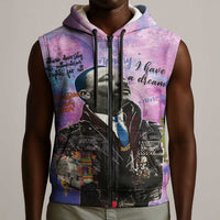 Martin Luther King Jr Sleeveless Zip Hoodie I Have a Dream Graffiti Style - Wonder Print Shop