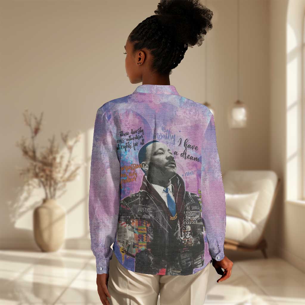Martin Luther King Jr Women Casual Shirt I Have a Dream Graffiti Style - Wonder Print Shop