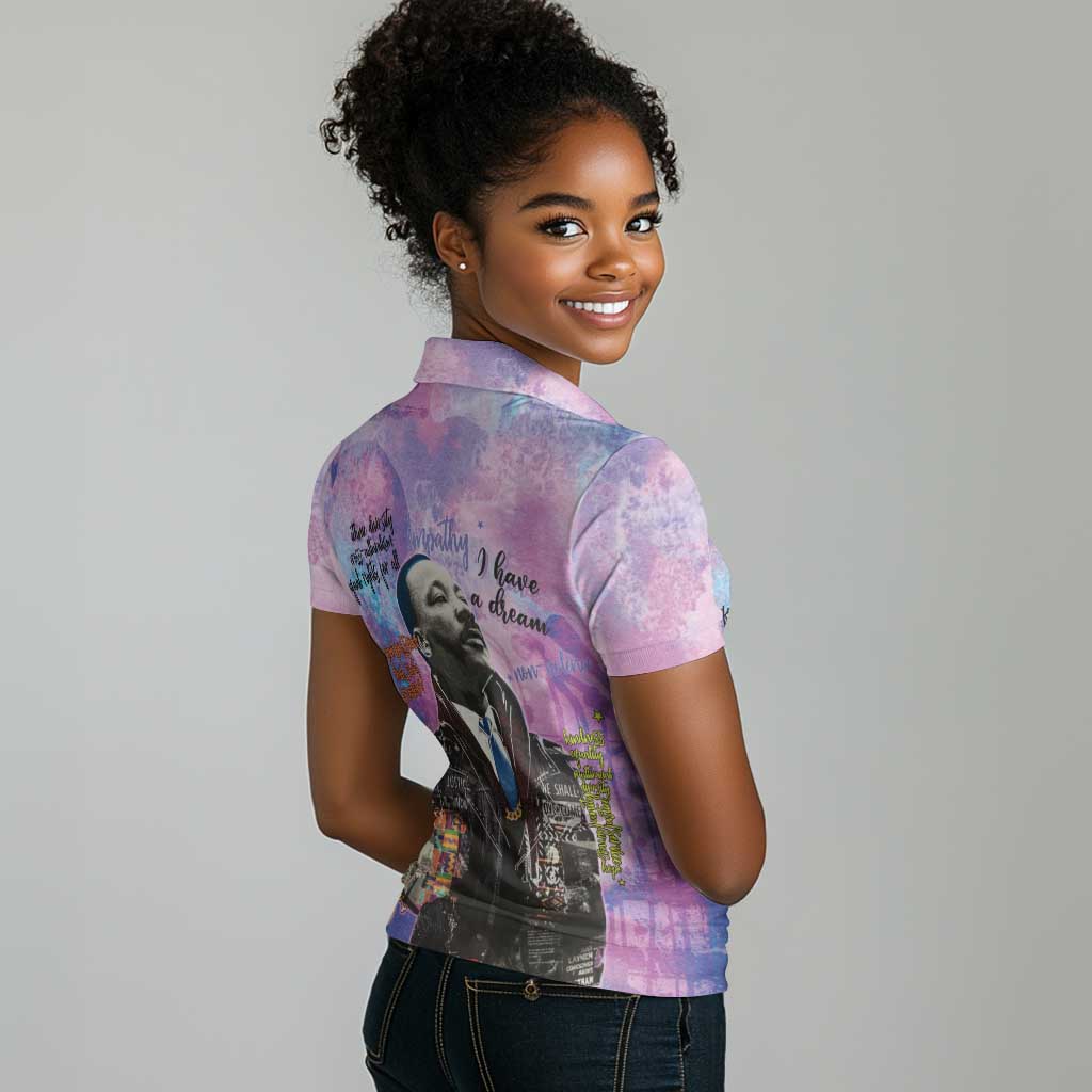 Martin Luther King Jr Women Polo Shirt I Have a Dream Graffiti Style - Wonder Print Shop