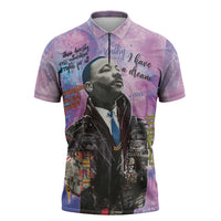 Martin Luther King Jr Zipper Polo Shirt I Have a Dream Graffiti Style - Wonder Print Shop