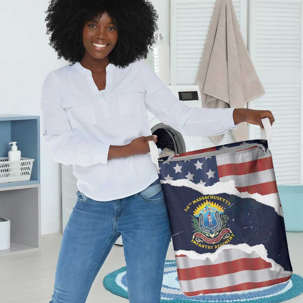 54th Massachusetts Infantry Regiment Laundry Basket American Flag Heritage - Wonder Print Shop