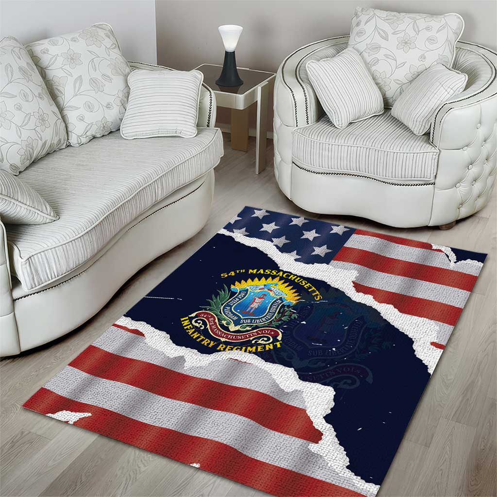 54th Massachusetts Infantry Regiment Area Rug American Flag Heritage - Wonder Print Shop