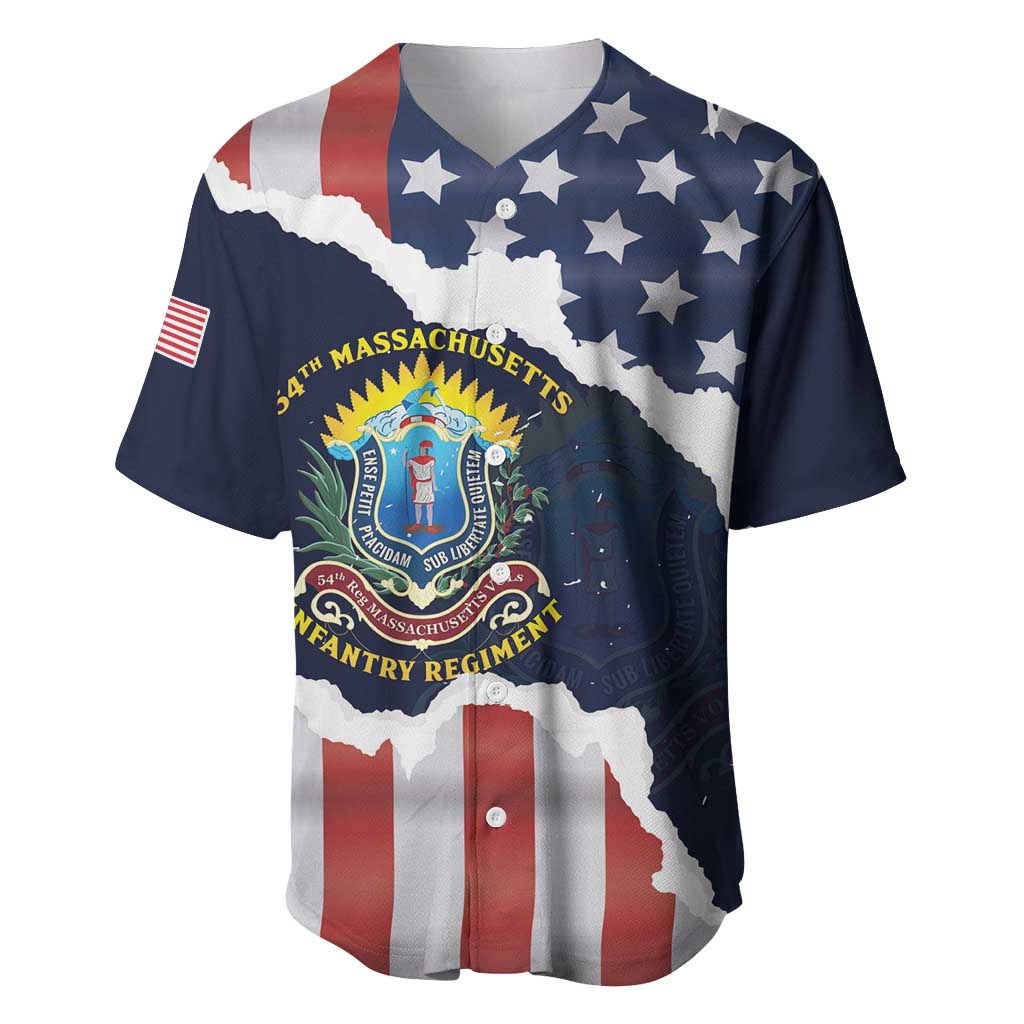 Personalized 54th Massachusetts Infantry Regiment Baseball Jersey American Flag Heritage - Wonder Print Shop