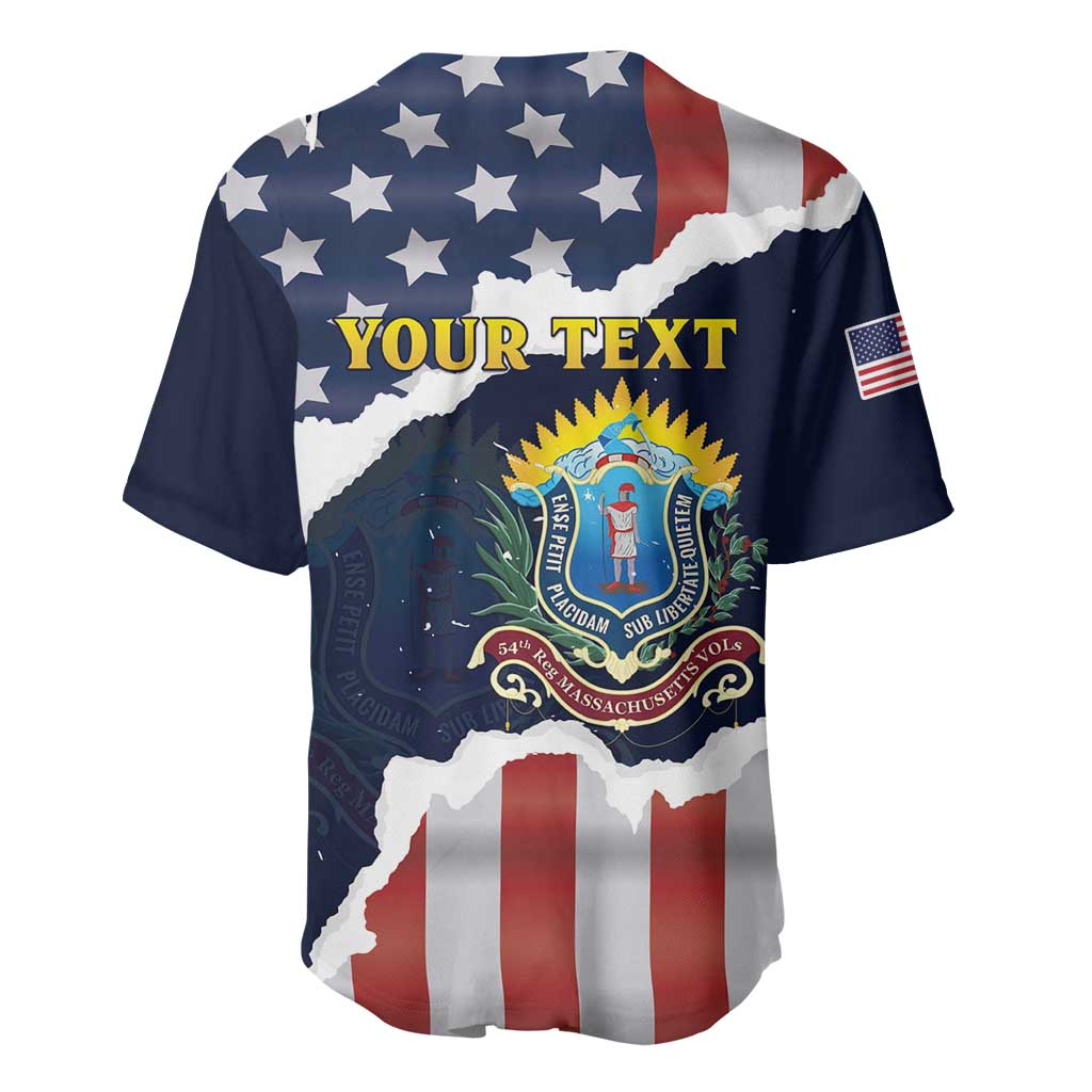 Personalized 54th Massachusetts Infantry Regiment Baseball Jersey American Flag Heritage - Wonder Print Shop