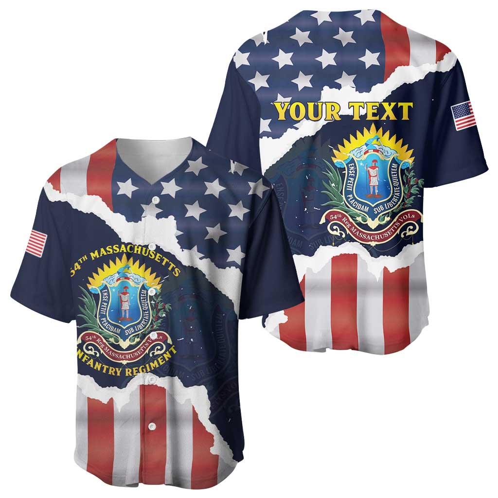 Personalized 54th Massachusetts Infantry Regiment Baseball Jersey American Flag Heritage - Wonder Print Shop