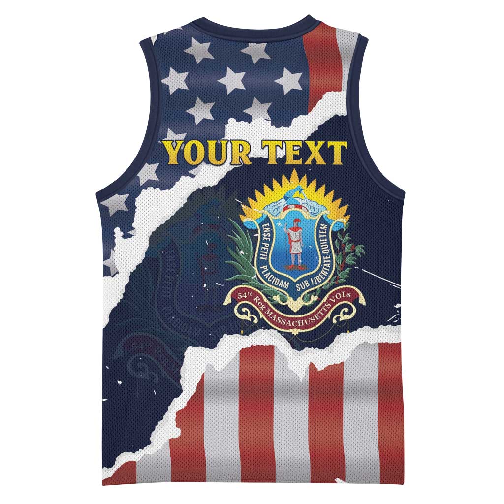 Personalized 54th Massachusetts Infantry Regiment Basketball Jersey American Flag Heritage - Wonder Print Shop