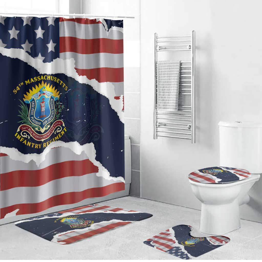 54th Massachusetts Infantry Regiment Bathroom Set American Flag Heritage - Wonder Print Shop