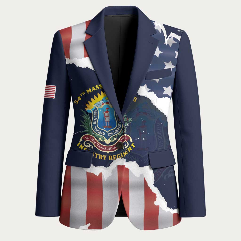 Personalized 54th Massachusetts Infantry Regiment Blazer American Flag Heritage - Wonder Print Shop
