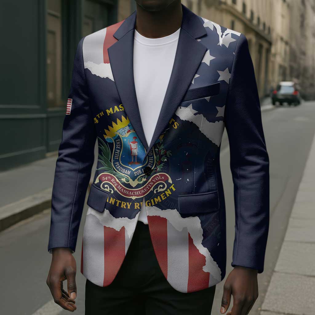 Personalized 54th Massachusetts Infantry Regiment Blazer American Flag Heritage - Wonder Print Shop