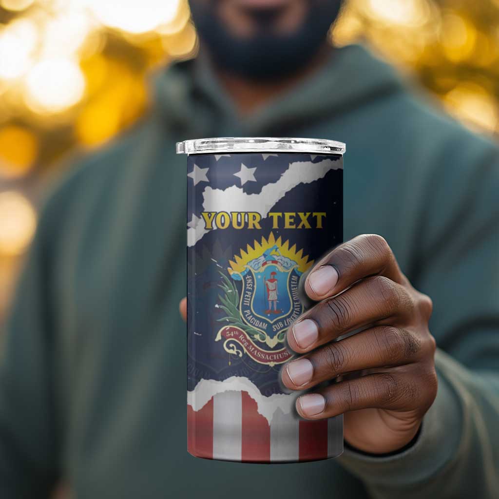 Personalized 54th Massachusetts Infantry Regiment 4 in 1 Can Cooler Tumbler American Flag Heritage - Wonder Print Shop
