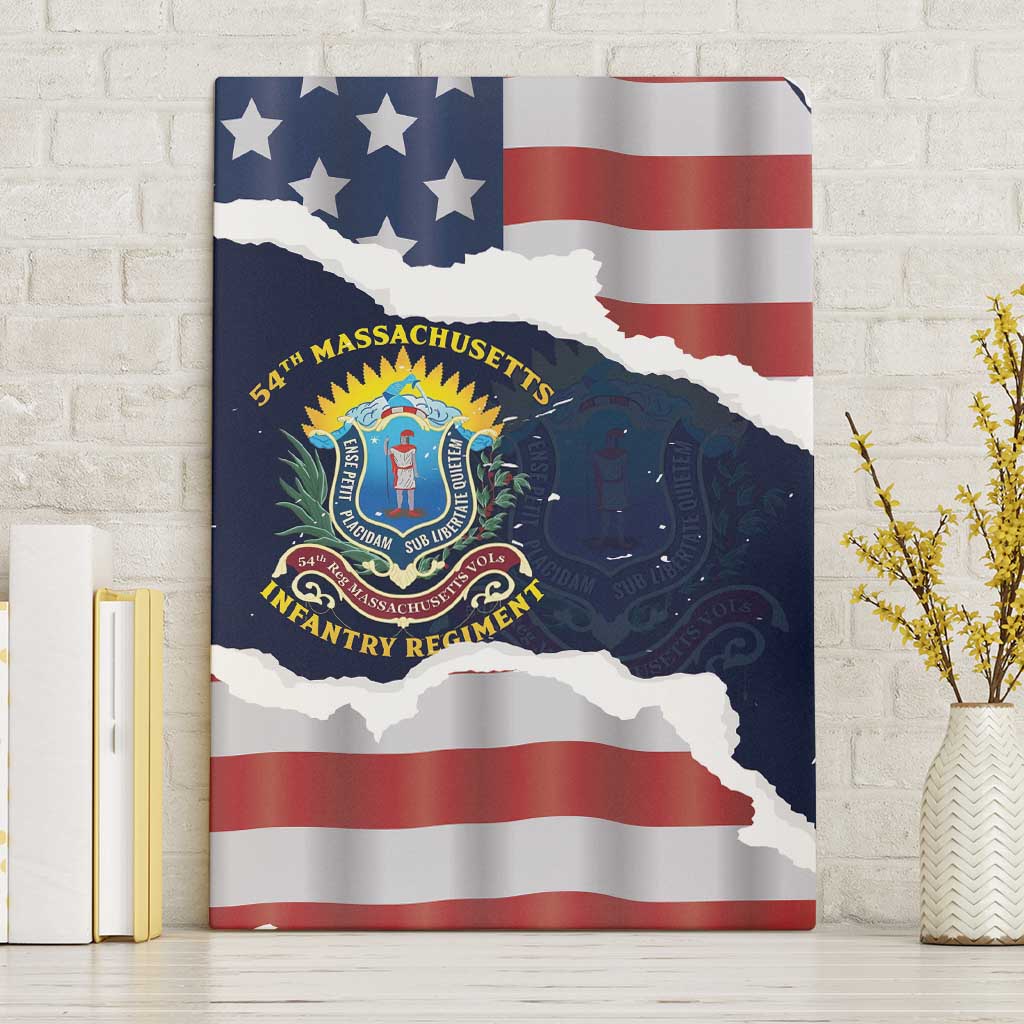 54th Massachusetts Infantry Regiment Canvas Wall Art American Flag Heritage - Wonder Print Shop