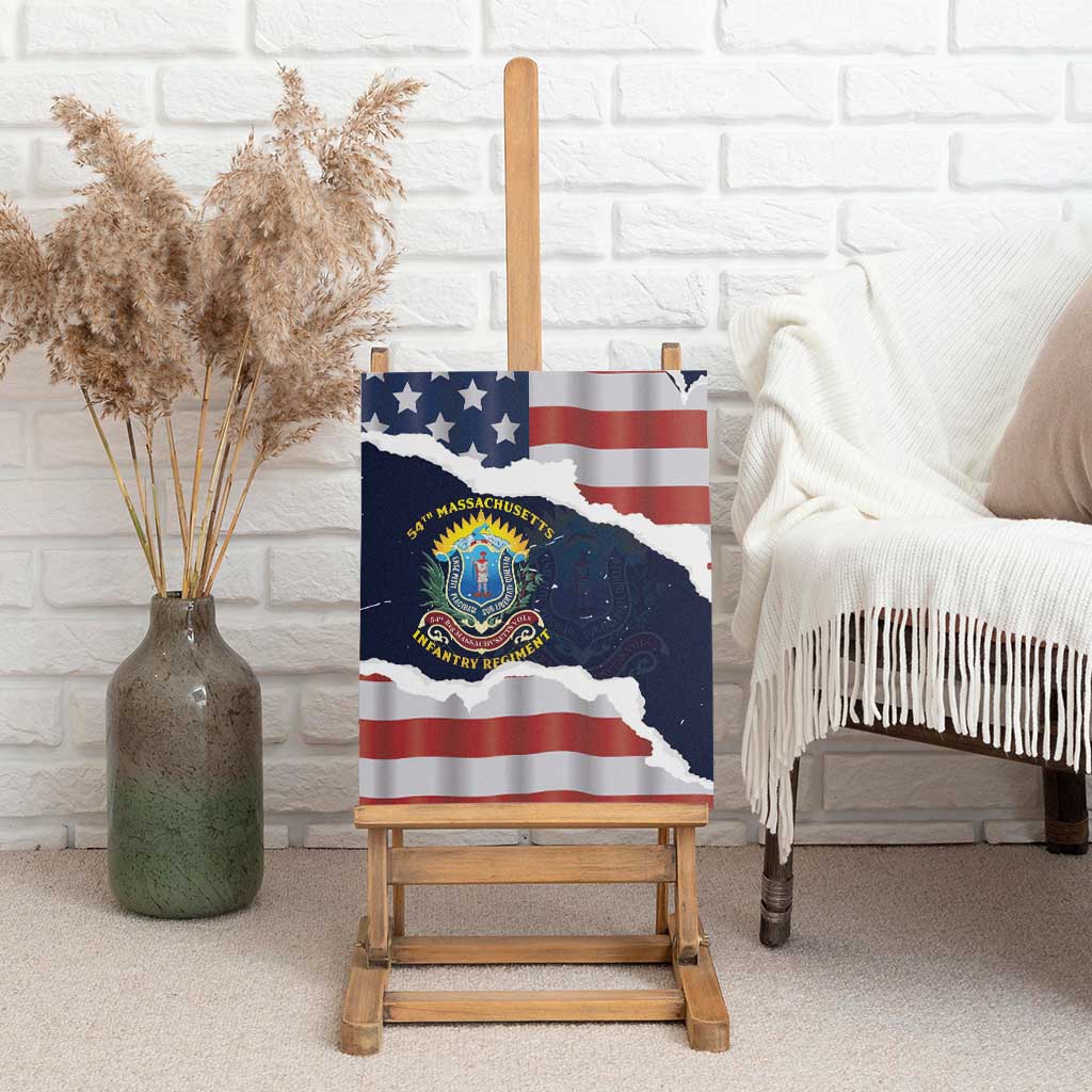 54th Massachusetts Infantry Regiment Canvas Wall Art American Flag Heritage - Wonder Print Shop