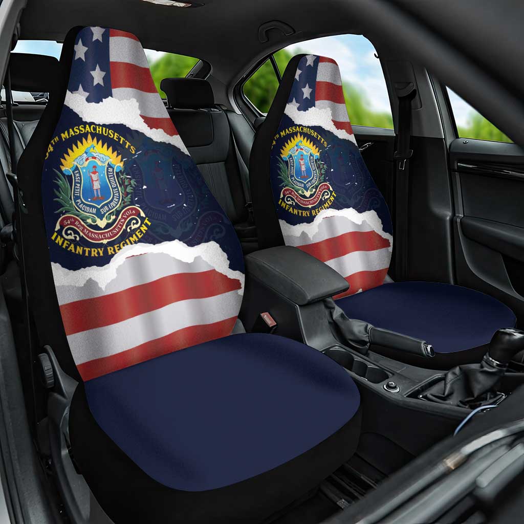 54th Massachusetts Infantry Regiment Car Seat Cover American Flag Heritage - Wonder Print Shop