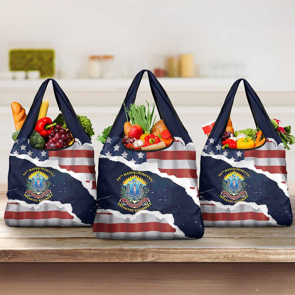 54th Massachusetts Infantry Regiment Grocery Bag American Flag Heritage - Wonder Print Shop
