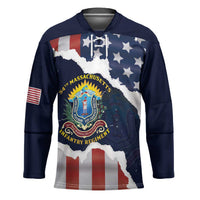 Personalized 54th Massachusetts Infantry Regiment Hockey Jersey American Flag Heritage - Wonder Print Shop