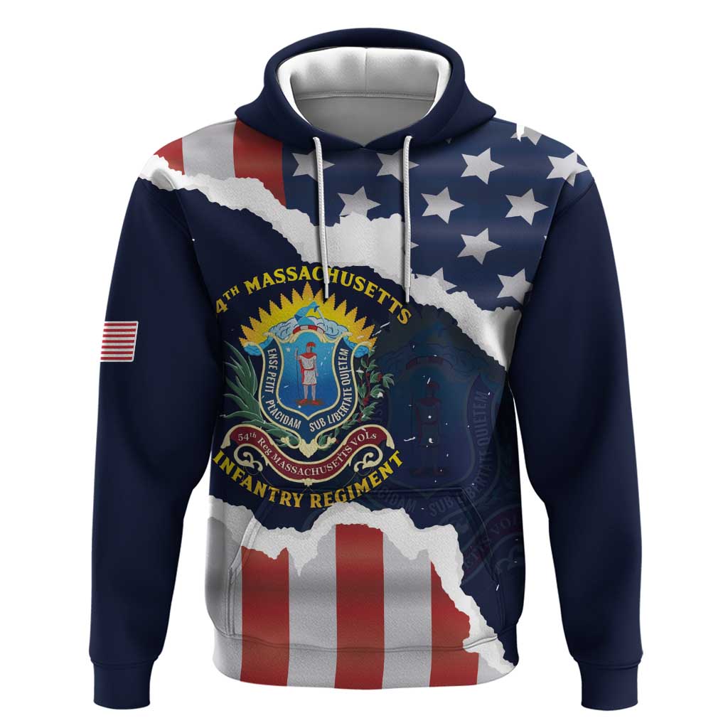 Personalized 54th Massachusetts Infantry Regiment Hoodie American Flag Heritage - Wonder Print Shop