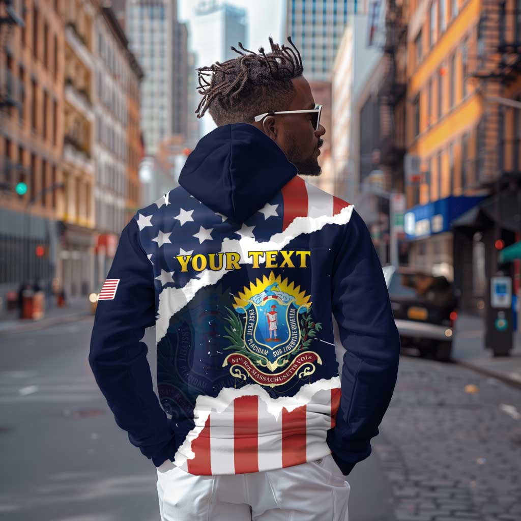 Personalized 54th Massachusetts Infantry Regiment Hoodie American Flag Heritage - Wonder Print Shop
