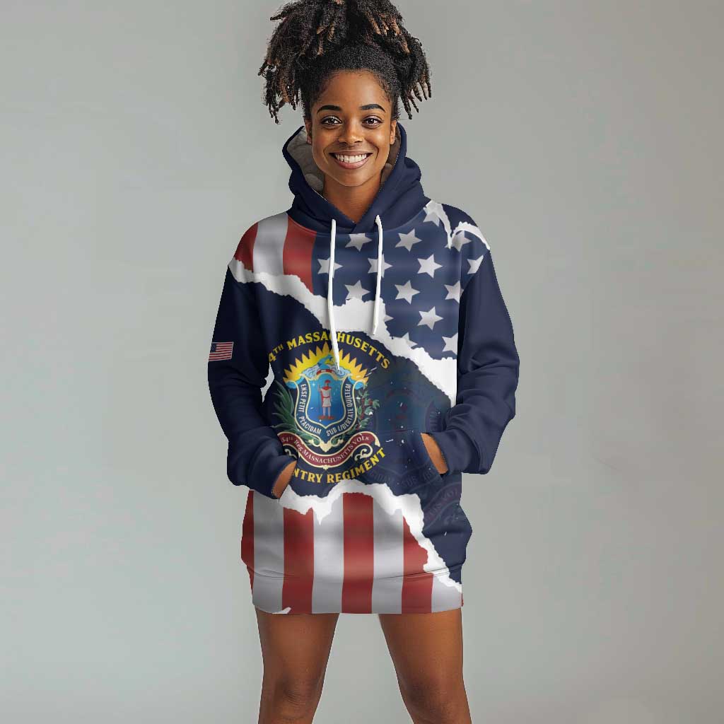 Personalized 54th Massachusetts Infantry Regiment Hoodie Dress American Flag Heritage - Wonder Print Shop