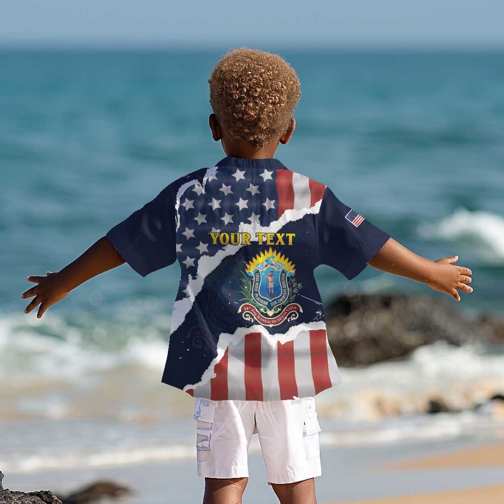 Personalized 54th Massachusetts Infantry Regiment Kid Hawaiian Shirt American Flag Heritage - Wonder Print Shop