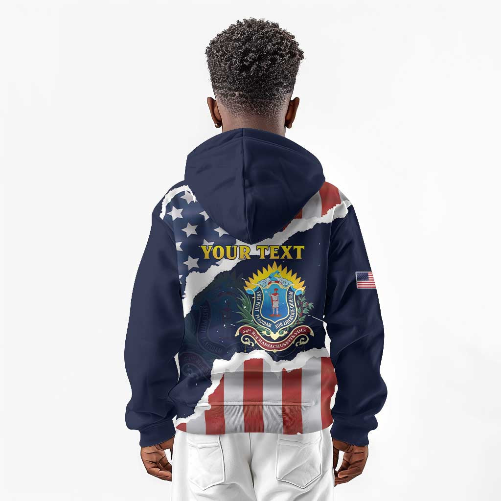 Personalized 54th Massachusetts Infantry Regiment Kid Hoodie American Flag Heritage - Wonder Print Shop