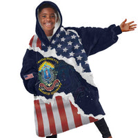 Personalized 54th Massachusetts Infantry Regiment Kid Wearable Blanket Hoodie American Flag Heritage - Wonder Print Shop
