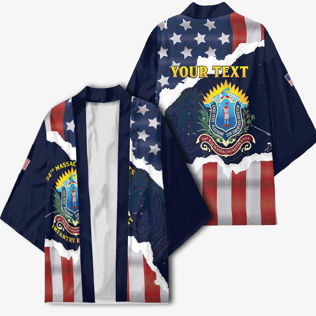 Personalized 54th Massachusetts Infantry Regiment Kimono American Flag Heritage - Wonder Print Shop