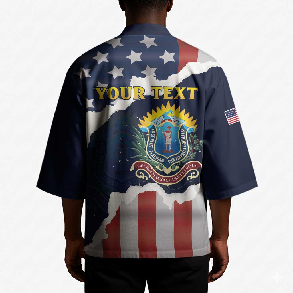Personalized 54th Massachusetts Infantry Regiment Kimono American Flag Heritage - Wonder Print Shop