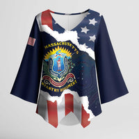 Personalized 54th Massachusetts Infantry Regiment Kimono Sleeve Blouse American Flag Heritage - Wonder Print Shop