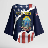 Personalized 54th Massachusetts Infantry Regiment Kimono Sleeve Blouse American Flag Heritage - Wonder Print Shop