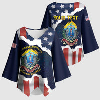 Personalized 54th Massachusetts Infantry Regiment Kimono Sleeve Blouse American Flag Heritage - Wonder Print Shop