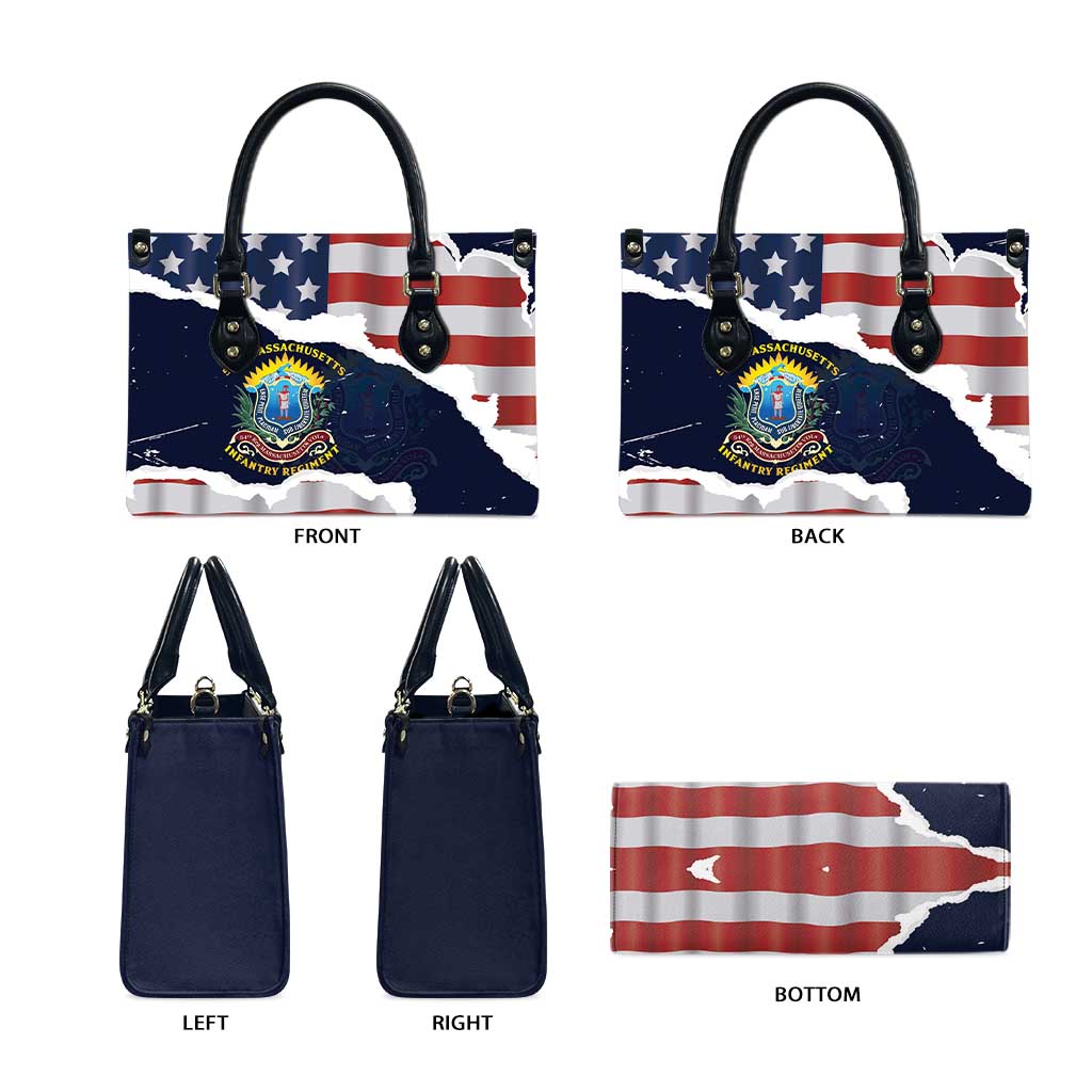 54th Massachusetts Infantry Regiment Leather Bag American Flag Heritage - Wonder Print Shop